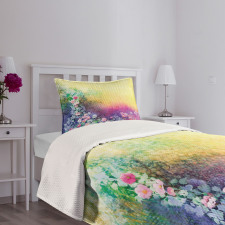 Spring Flowers Ivy Art Bedspread Set