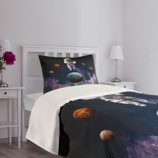 Planets Astronaut Space Bedspread Set
