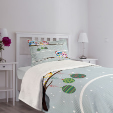 Christmas Family on Tree Bedspread Set