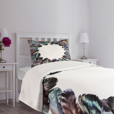 Bird Feathers Circle Art Bedspread Set