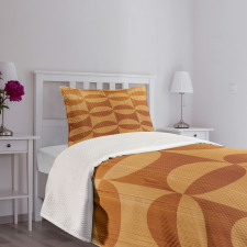 Abstract Oak Planks Bedspread Set