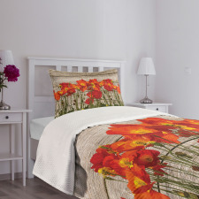 Blooming Poppy Flowers Bedspread Set