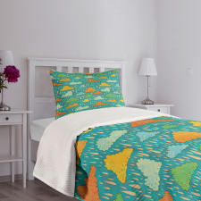 Puffy Clouds Funk Art Bedspread Set