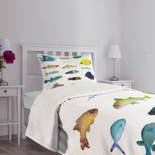 Marine Life Creatures Bedspread Set