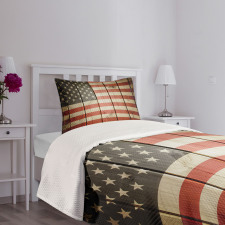 Wood Design Flag Bedspread Set