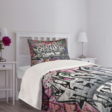 Graffiti Grunge Wall Art Bedspread Set