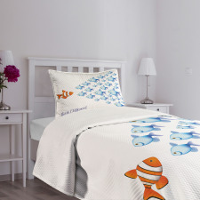 Think Differently Words Bedspread Set