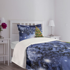 Elf Noel Theme Winter Bedspread Set