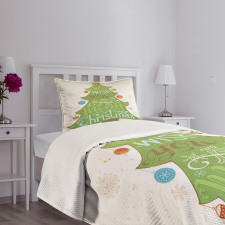 Merry Wish on Pine Tree Bedspread Set