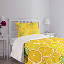 Lemon Orange Circles Bedspread Set