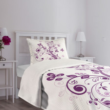 Flowers Leaf Butterlies Bedspread Set