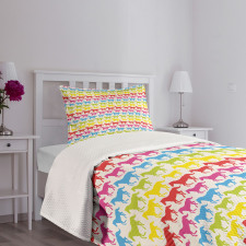Rainbow Color Giddy Bedspread Set