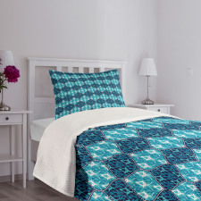 Patchwork Style Oriental Bedspread Set