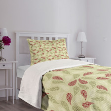 Floral Leaf Pattern Bedspread Set