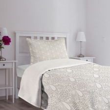 Abstract Flowers Leafs Bedspread Set