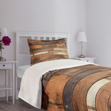 Brown Rustic Floor Look Bedspread Set
