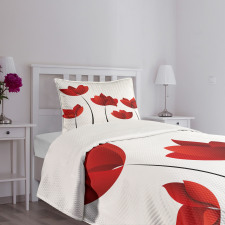 Vivid Rose Flower Petal Bedspread Set