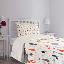 Colored Cats Friends Bedspread Set