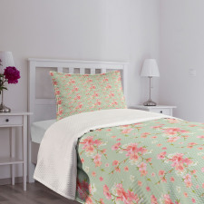 Retro Spring Blossoms Bedspread Set