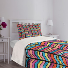 Colorful Rainbow Leaf Bedspread Set