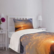 Skyline with Planet Sun Bedspread Set