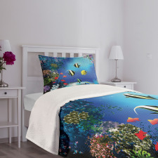 Ocean Coral Reefs Tropic Bedspread Set