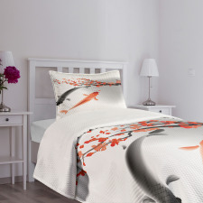 Koi Carp Fish Couple Bedspread Set