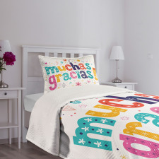 Spanish Thanks Words Bedspread Set