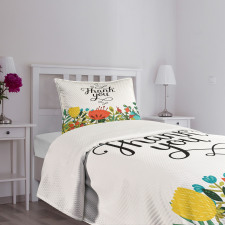 Hand Writing Thank You Bedspread Set