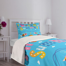 Patchwork Style and Words Bedspread Set