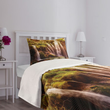 Waterfall Forest Trees Bedspread Set