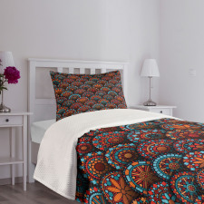 Geometric Floral Forms Bedspread Set