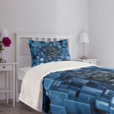 Digital Geometric Bedspread Set