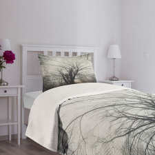 Autumn Tree in Fog Dark Bedspread Set