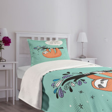 Flirty Sloth Cartoon Bedspread Set