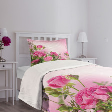 Spring Season Roses Buds Bedspread Set