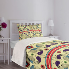 Peacock Pattern Bedspread Set