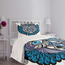 Owl Bird Animal Tattoo Bedspread Set