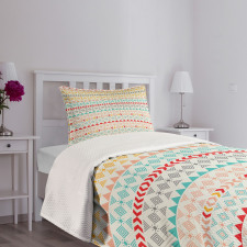 Boho Stripes and Shapes Bedspread Set