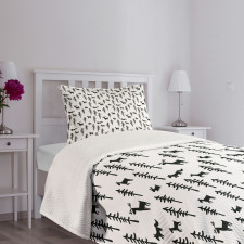 Pine Trees Rabbit Animal Bedspread Set