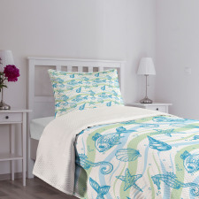 Ocean Shell Starfish Bedspread Set