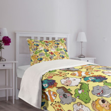 Hippo Giraffe Koala Bedspread Set