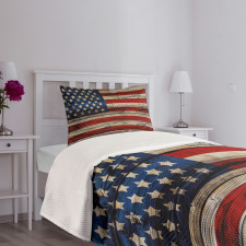 Wood Planks Flag Bedspread Set