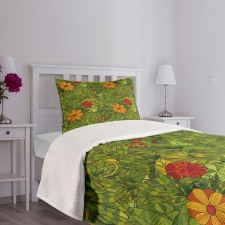 Fractal Retro Jungle Art Bedspread Set