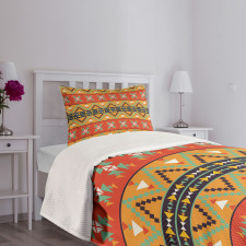 Tribal Aztec Motifs Bedspread Set