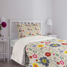 Flower Butterfly Pattern Bedspread Set