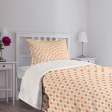 Hearts in Soft Colors Bedspread Set