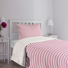 Pink Tones Stripes Bedspread Set