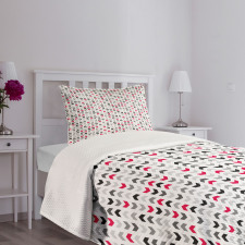 Red Zig Zags Chevron Bedspread Set