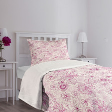 Retro Flowers Soft Tones Bedspread Set